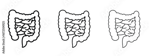 Gut icon in outline stroke style symbol.