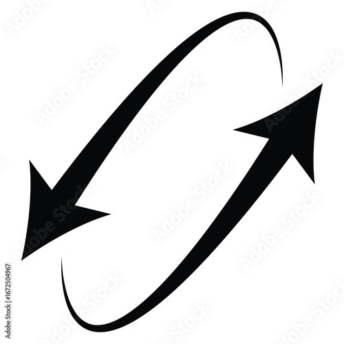 Long arrows icon. Long curved arrow isolated. Thin curved doodle arrow. vector illustration