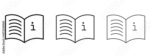 guide book icon in outline stroke style symbol.