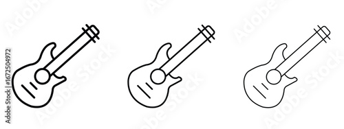 Guitar icon in outline stroke style symbol.