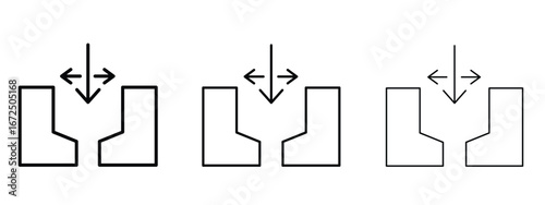 Gap icon in outline stroke style symbol.