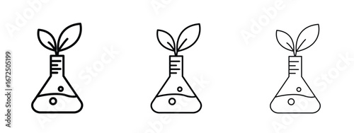 GMO icon in outline stroke style symbol.