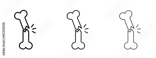 Fracture icon in outline stroke style symbol.