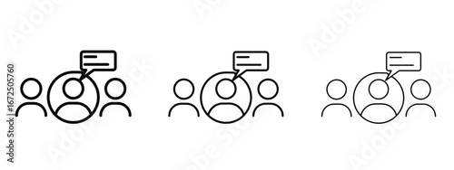 Expert opinion icon in outline stroke style symbol.