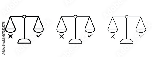 Ethics icon in outline stroke style symbol.