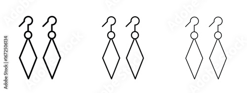 Earrings icon in outline stroke style symbol.