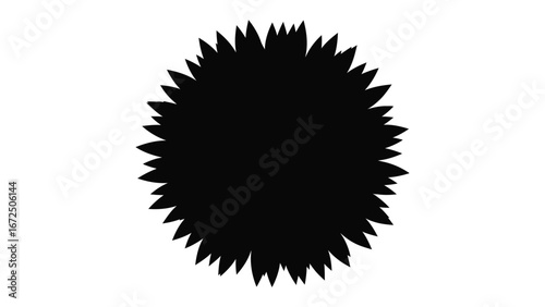Silhouette Bush: A stylized silhouette of a bush, with its spiky and jagged outlines, creates a stark and bold image in a minimalist style. 