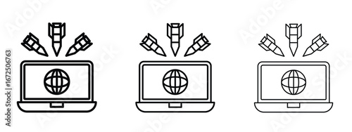 Ddos icon in outline stroke style symbol.