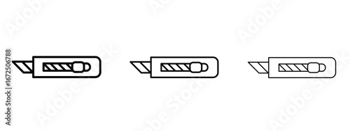 Cutter icon in outline stroke style symbol.