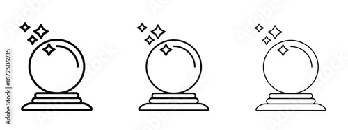 Crystal ball icon in outline stroke style symbol.