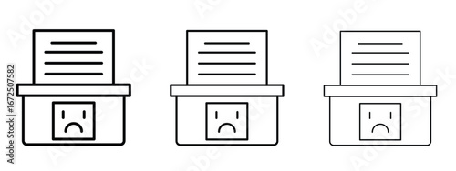 Complaint box icon in outline stroke style symbol.