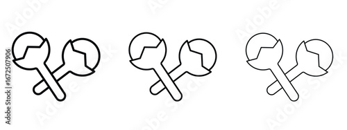 Cloves icon in outline stroke style symbol.