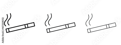 Cigarette icon in outline stroke style symbol.