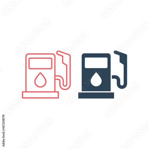 Gas station vector illustration icons set