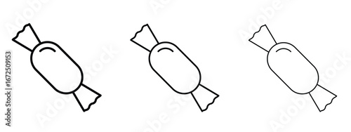 Candy icon in outline stroke style symbol.