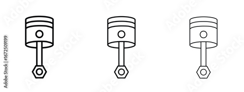 Car Piston icon in outline stroke style symbol.