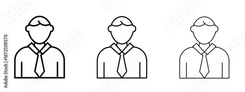 Businessman icon in outline stroke style symbol.