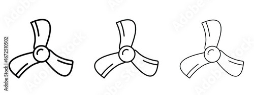 Boat screw icon in outline stroke style symbol.