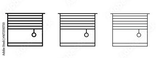 Blinds icon in outline stroke style symbol.