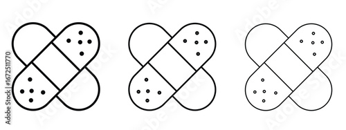 Band aid icon in outline stroke style symbol.