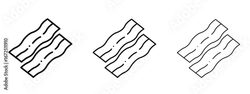 Bacon icon in outline stroke style symbol.