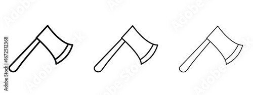 Axe icon in outline stroke style symbol.