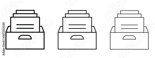 Archive icon in outline stroke style symbol.