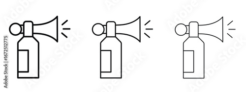 Air horn icon in outline stroke style symbol.