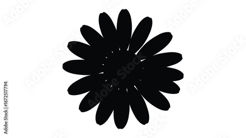Silhouette of a Bloom: A simple yet elegant, high-contrast image showcasing the intricate petals of a solitary flower, captured in a captivating silhouette.