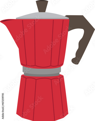 Red Moka Pot Stovetop Espresso Maker icon.