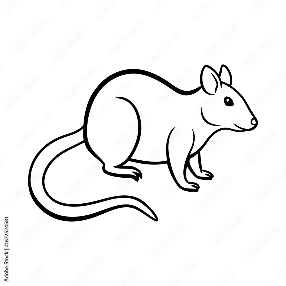 Obraz premium Possum Outline Vector on White Background