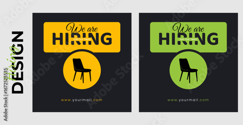 We are hiring recruitment open job vacancy design vector social media post banner template or web banner layout