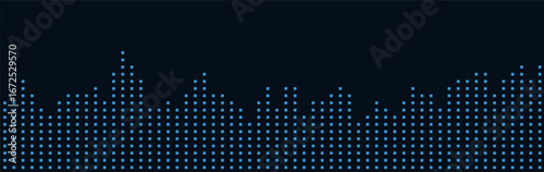 Dynamic vector tech background with blue digital soundwave patterns.