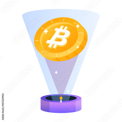 An illustration of hologram designed in flat style