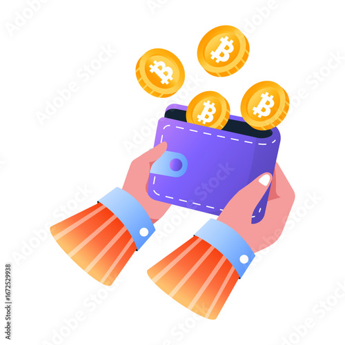 Flat style illustration denoting a money wallet
