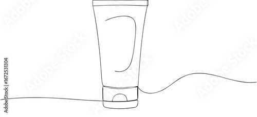 White toothpaste tube packaging isolated on a white background, a common object for beauty and cosmetic needs
