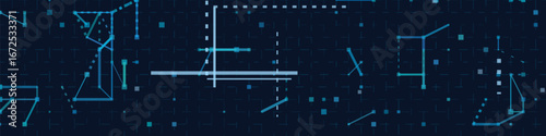 Abstract vector tech background with futuristic geometric patterns and digital elements.