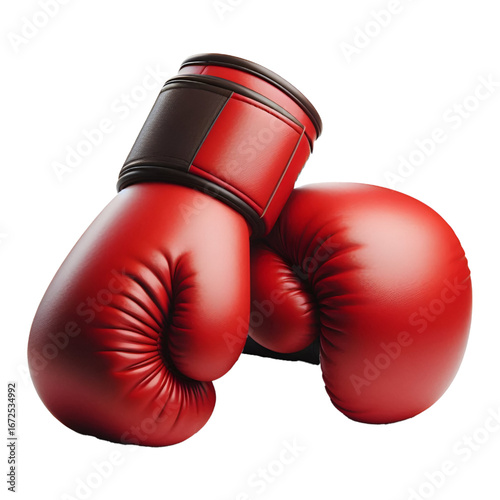 red boxing gloves isolated on white background