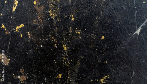 Dark textured surface with gold splatter