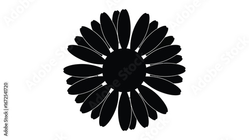 Black Flower Silhouette: A minimalist silhouette of a delicate flower showcases graceful petals in a striking black, offering an elegant.