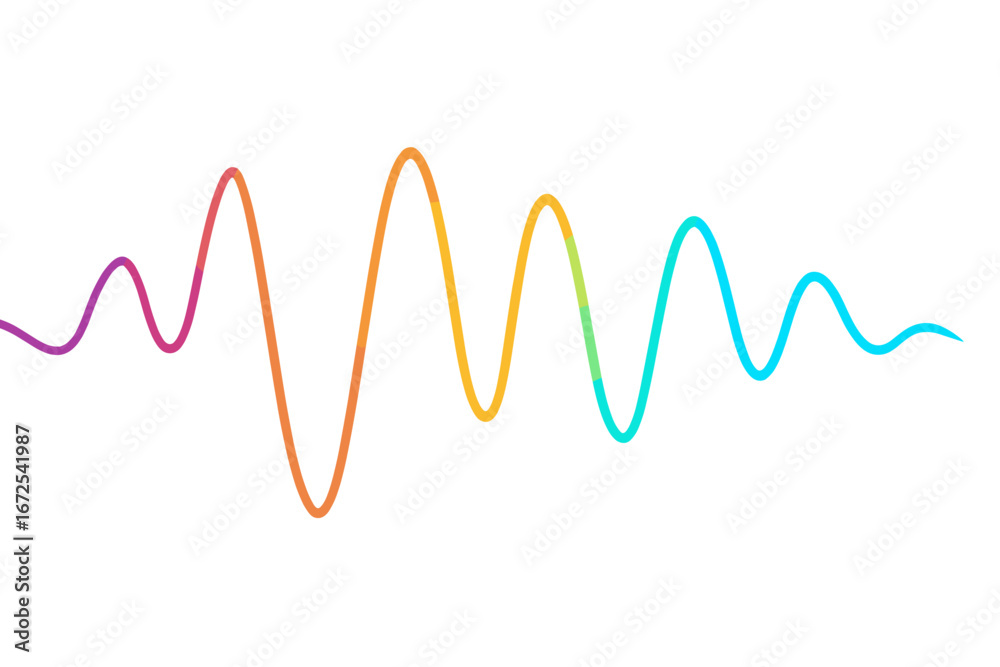 A futuristic, blue-hued visual representation of sound waves as a dynamic, abstract element with frequency pulse modulation