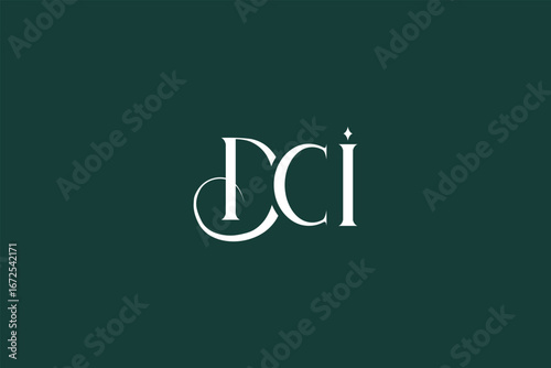 Initial DCI creative letter logo design. Elegant Monogram Logo Design with Decorative Elements and Typography