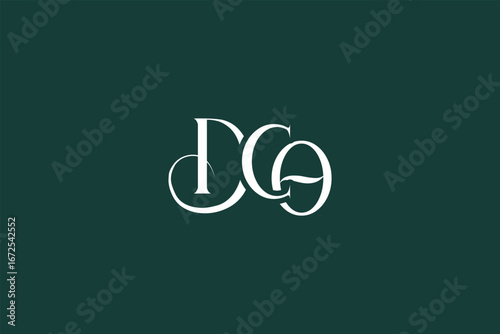 Initial DCO creative letter logo design. Elegant Monogram Logo Design with Decorative Elements and Typography