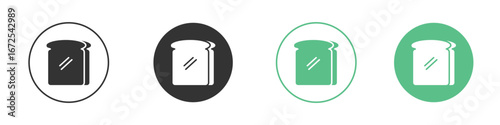 White bread icons silhouette in flat black style.