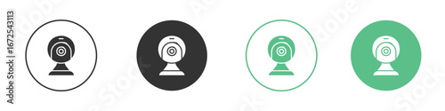 Webcam icons silhouette in flat black style.