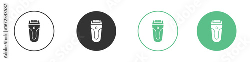 Trimmer icons silhouette in flat black style.