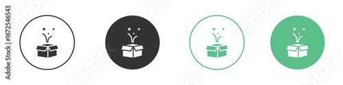 New product icons silhouette in flat black style.