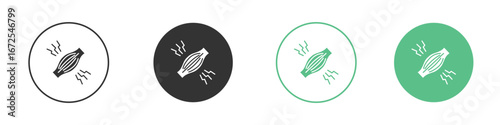 Myalgia icons silhouette in flat black style.