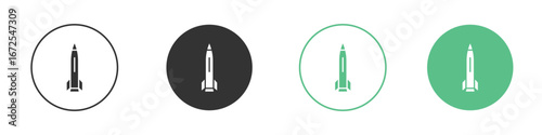 Missile icons silhouette in flat black style.