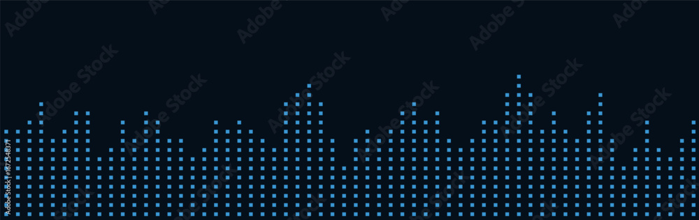 Obraz premium Futuristic vector tech background with digital skyline design.